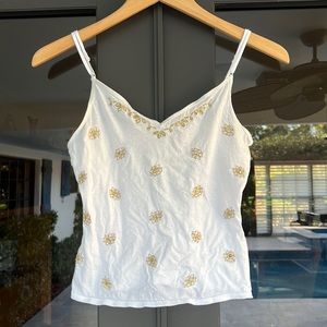 Abercrombie & Fitch Sheer Beaded Tank Top Size Medium